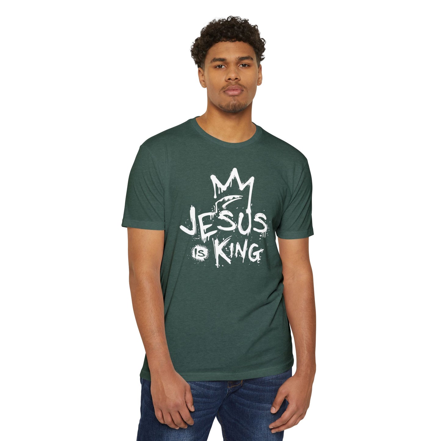 Jesus is King Graphic T-Shirt, Casual Faith Tee, Unisex Religious Shirt, Christian Apparel, Inspirational Gift
