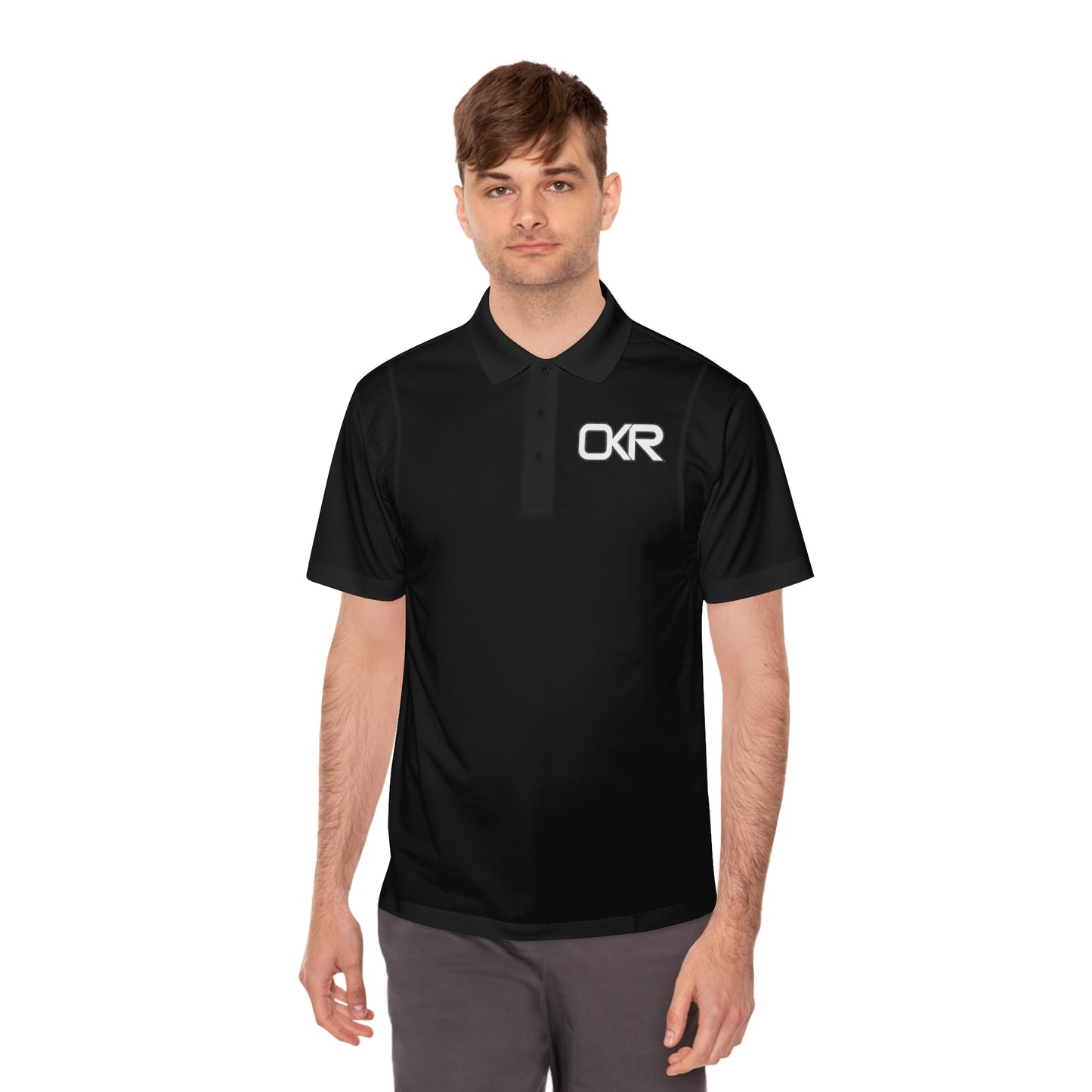 Men's Sport Polo Shirt - OKR Logo, Lightweight Athletic Wear for Active Lifestyles