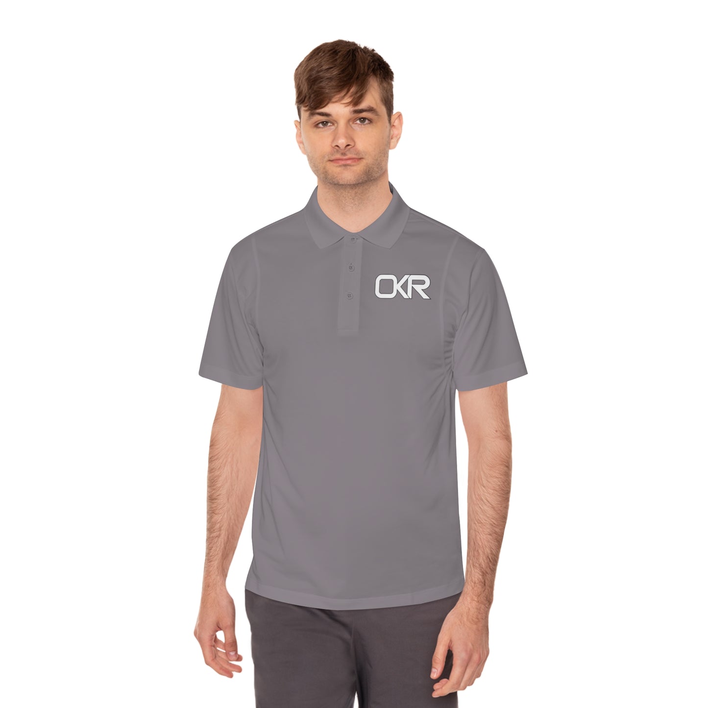 Men's Sport Polo Shirt - OKR Logo, Lightweight Athletic Wear for Active Lifestyles