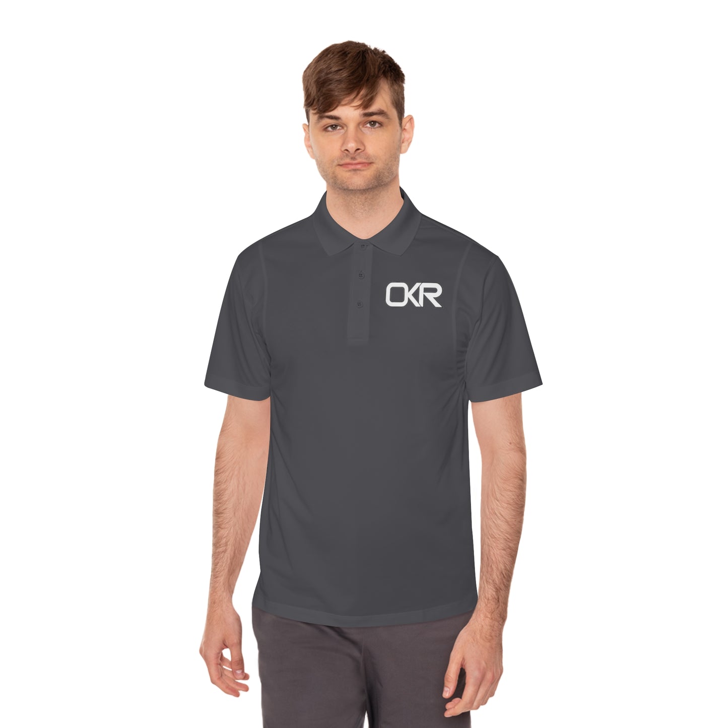 Men's Sport Polo Shirt - OKR Logo, Lightweight Athletic Wear for Active Lifestyles