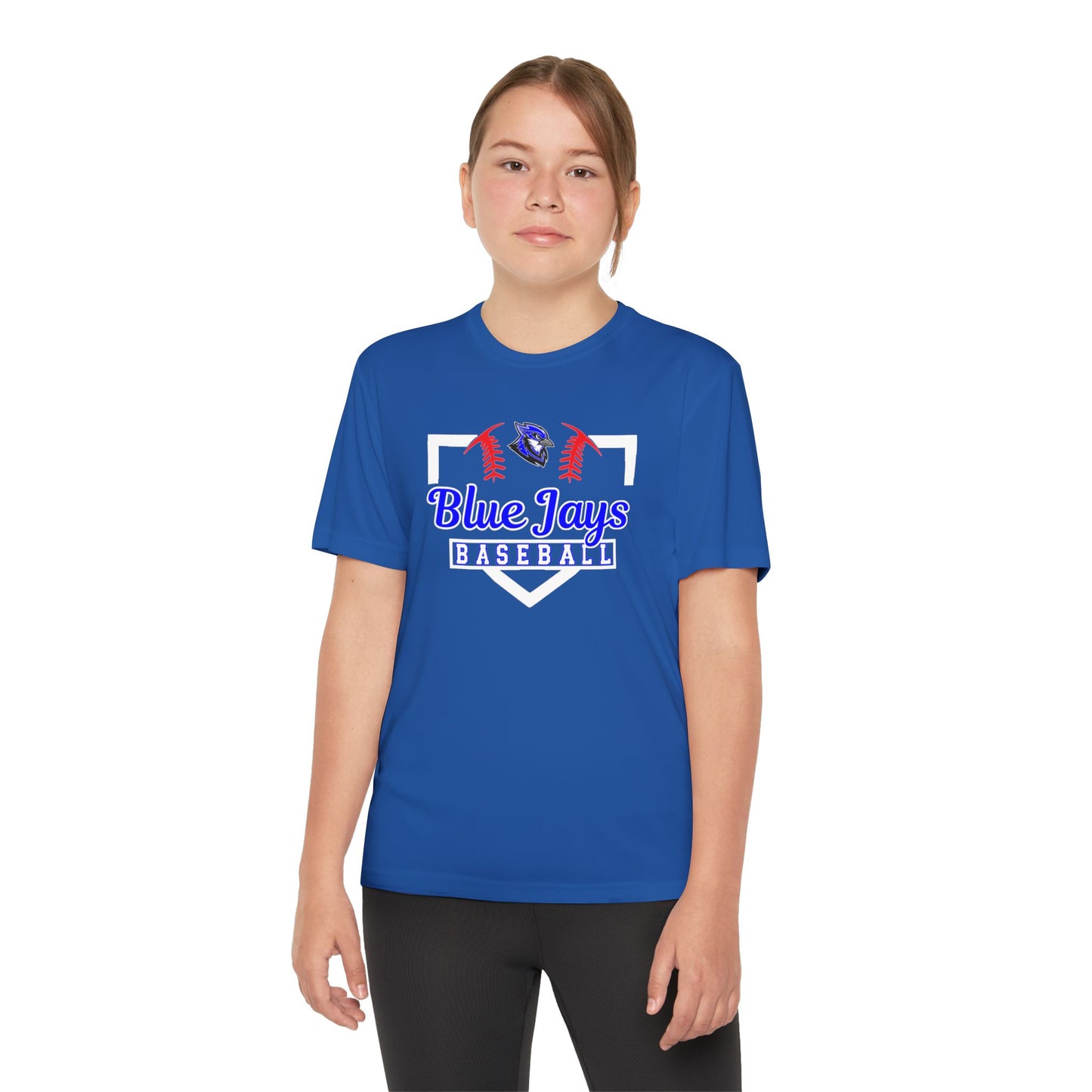 Personalized YOUTH Blue Jays Baseball Moisture Wicking TEE