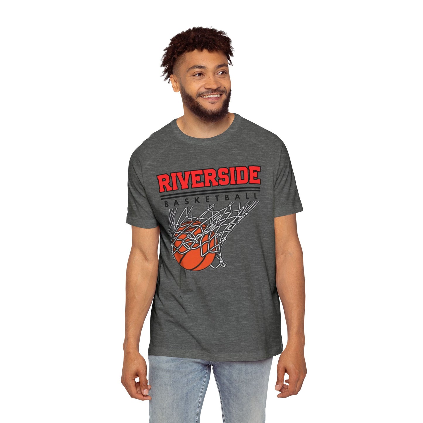 Riverside Basketball Men's Raglan T-Shirt, Sports Tee, Athletic Wear, Gift for Basketball Fans, Casual Style, Team Merchandise