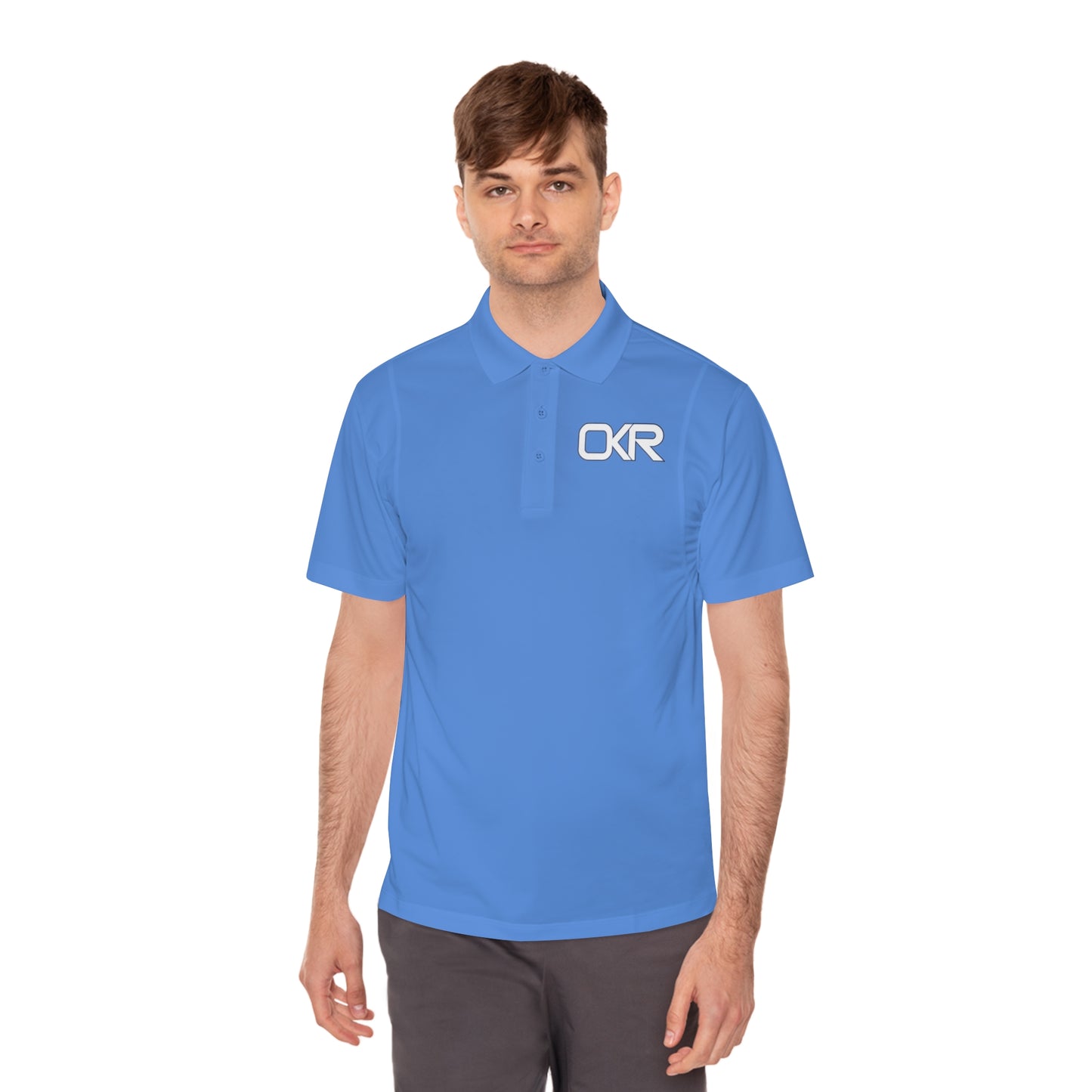 Men's Sport Polo Shirt - OKR Logo, Lightweight Athletic Wear for Active Lifestyles