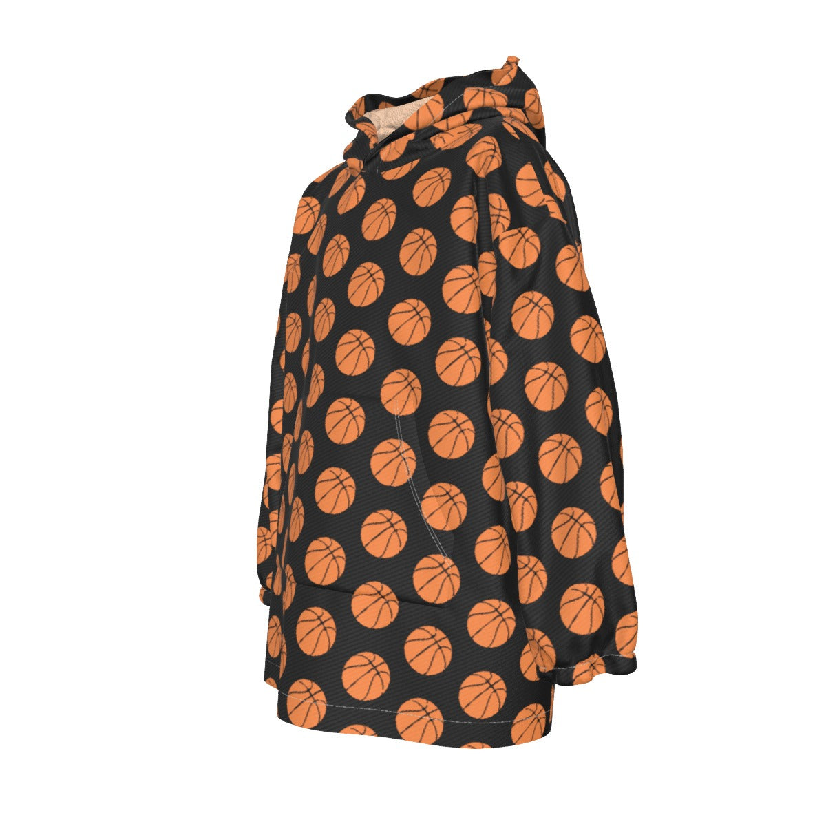 Kid's Basketball Sherpa Fleece Hoodie Blanket