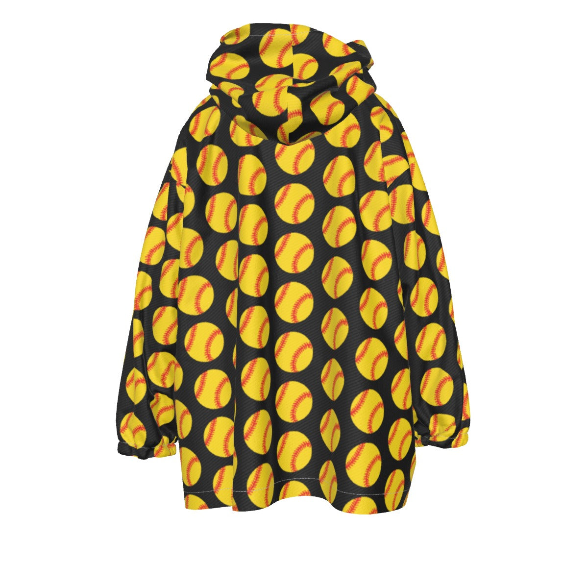 Kid's Softball Sherpa Fleece Hoodie Blanket