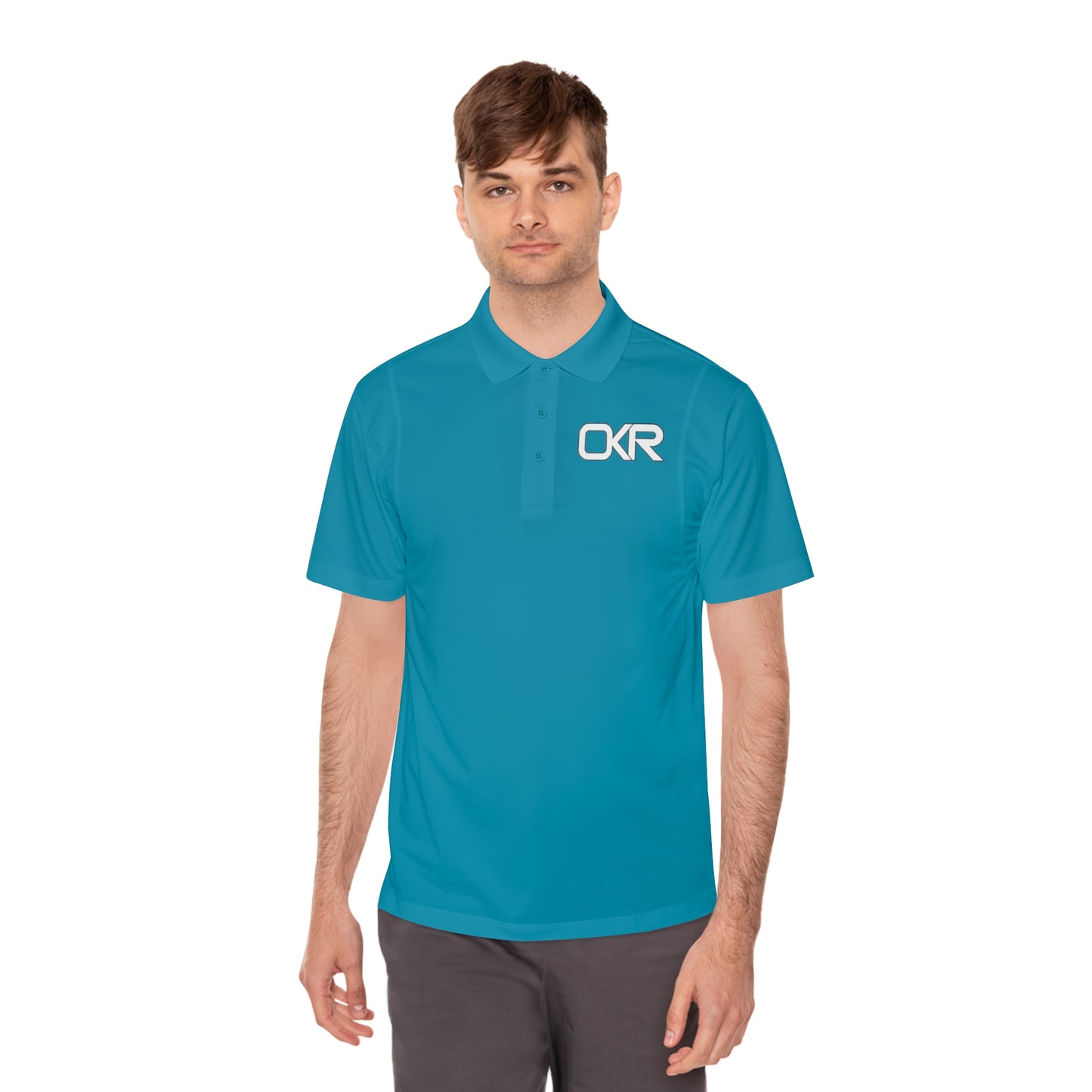Men's Sport Polo Shirt - OKR Logo, Lightweight Athletic Wear for Active Lifestyles