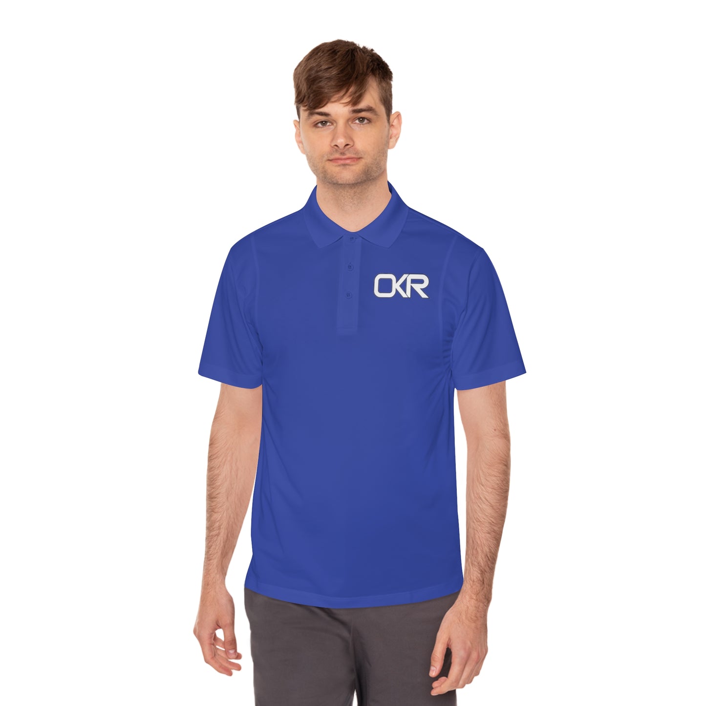 Men's Sport Polo Shirt - OKR Logo, Lightweight Athletic Wear for Active Lifestyles