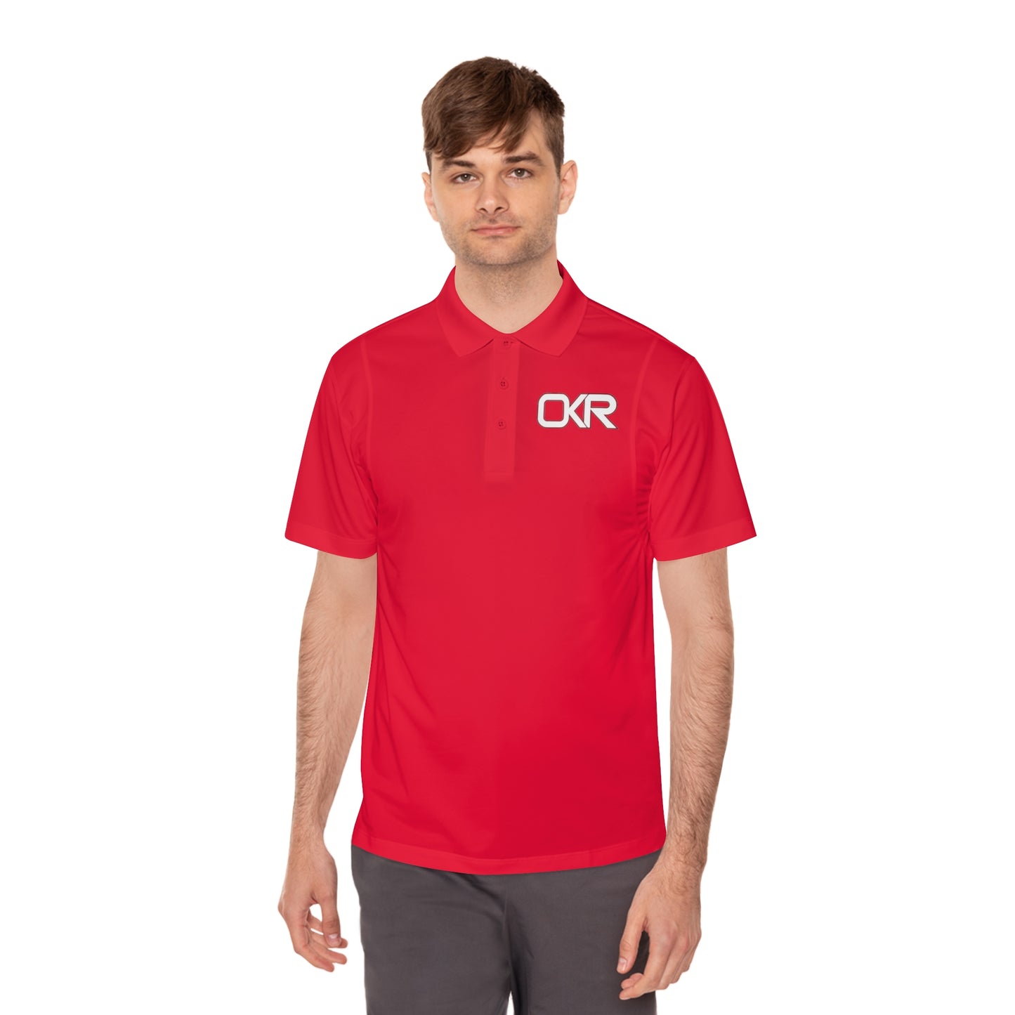 Men's Sport Polo Shirt - OKR Logo, Lightweight Athletic Wear for Active Lifestyles