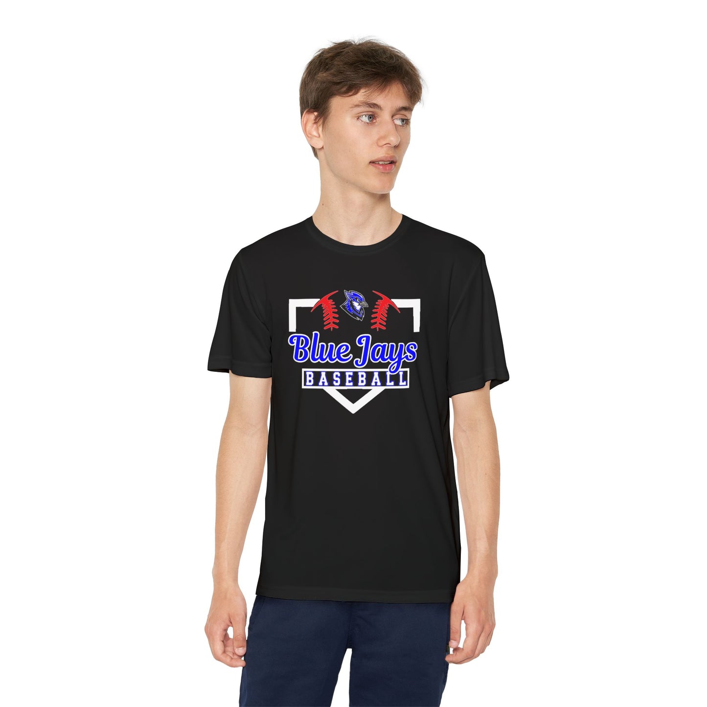 Personalized YOUTH Blue Jays Baseball Moisture Wicking TEE