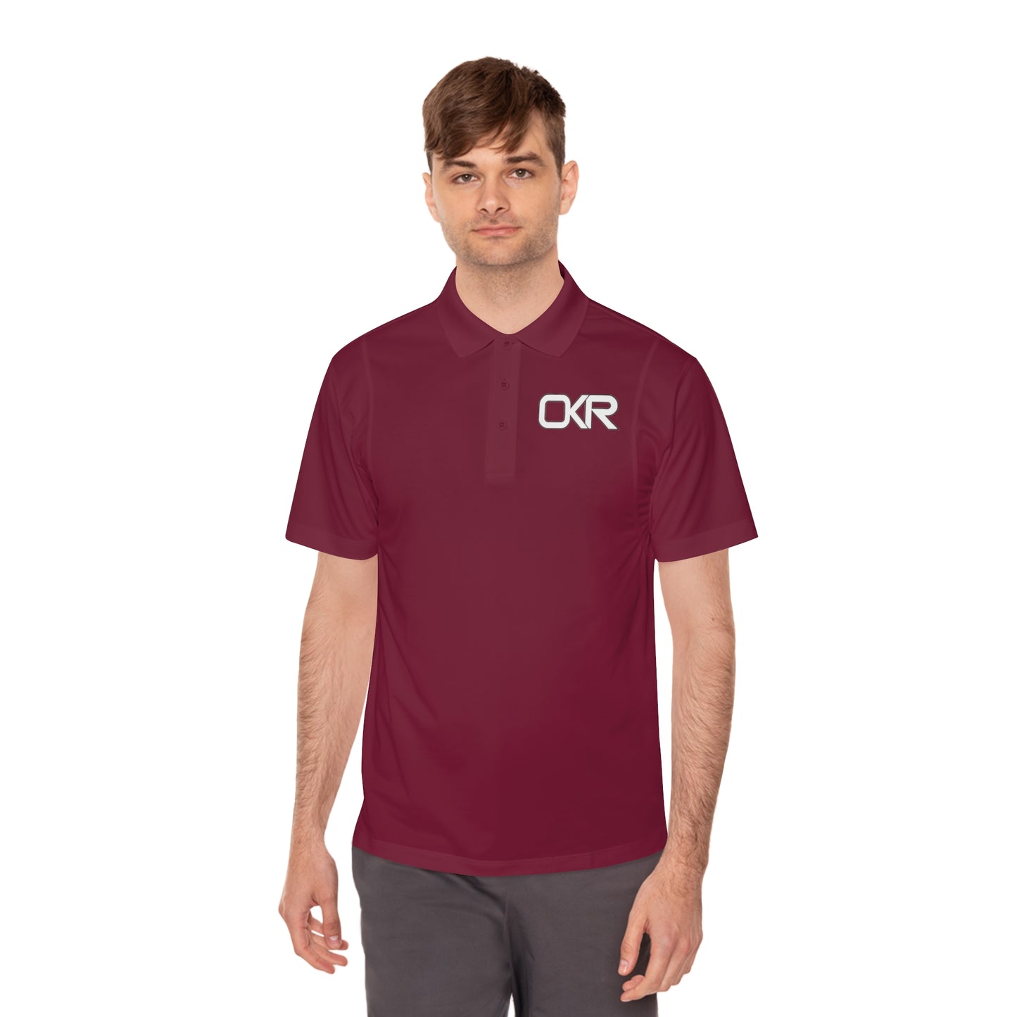 Men's Sport Polo Shirt - OKR Logo, Lightweight Athletic Wear for Active Lifestyles