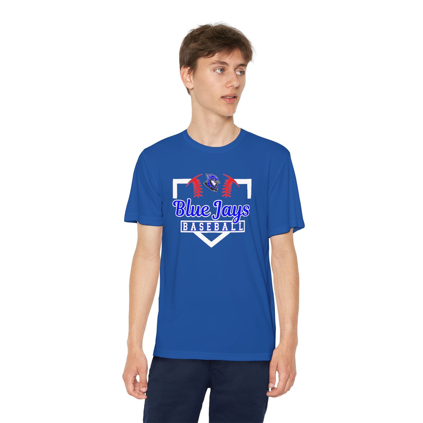 Personalized YOUTH Blue Jays Baseball Moisture Wicking TEE
