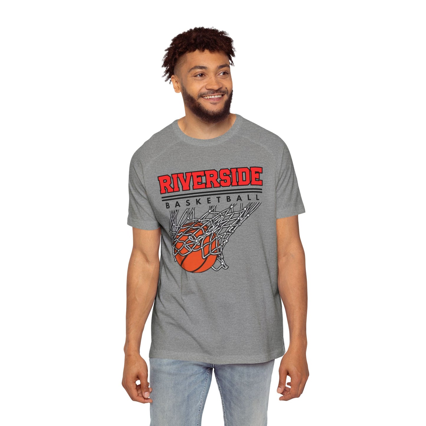 Riverside Basketball Men's Raglan T-Shirt, Sports Tee, Athletic Wear, Gift for Basketball Fans, Casual Style, Team Merchandise