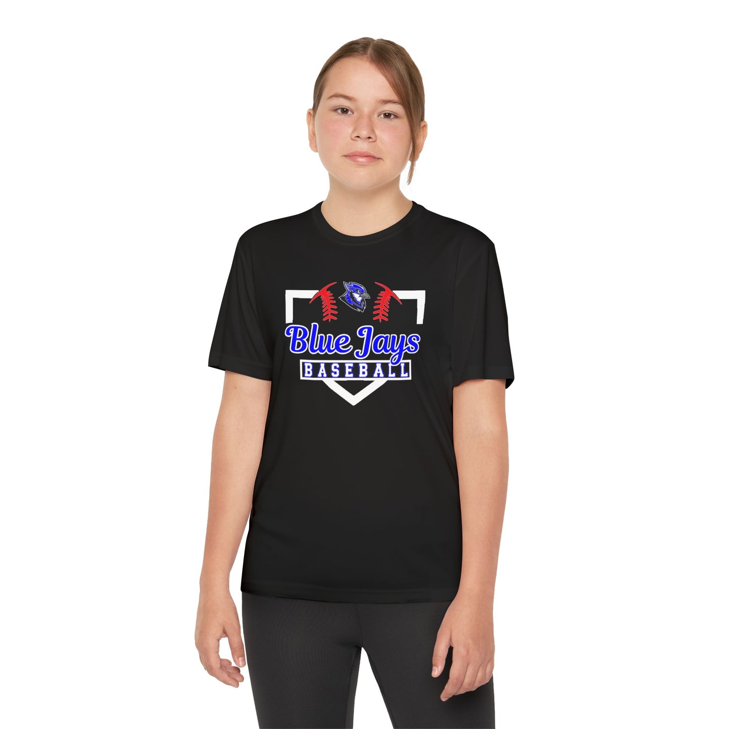 Personalized YOUTH Blue Jays Baseball Moisture Wicking TEE