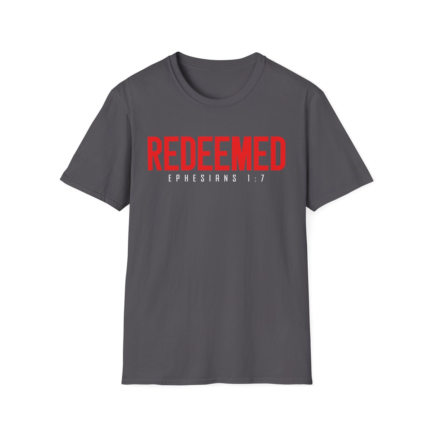 Redeemed Unisex Softstyle T-Shirt | Faith-Based Apparel, Christian Gift, Ephesians 1:7 Tee, Inspirational Shirt, Casual Wear