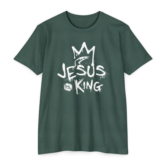Jesus is King Graphic T-Shirt, Casual Faith Tee, Unisex Religious Shirt, Christian Apparel, Inspirational Gift