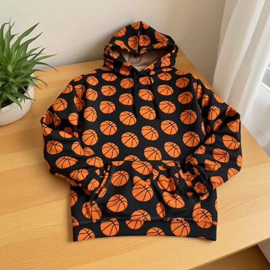 Kid's Basketball Sherpa Fleece Hoodie Blanket