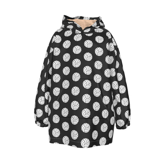 Kid's Volleyball Sherpa Fleece Hoodie Blanket