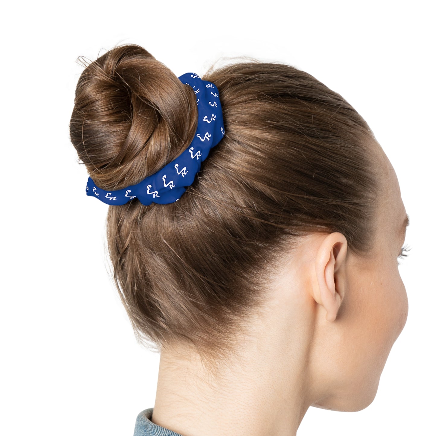 ER Chic Blue Scrunchie, Trendy Hair Accessory, Perfect for Parties, Gifts for Friends, Casual Wear, Fun Fashion Statement